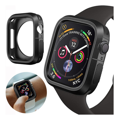 2 Lamina + Protector Tpu Para Apple Watch Negro