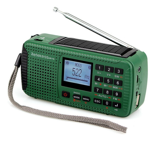 Radio Multibanda Bolsillo  Sw Fm Am Mp3  Dinamo Solar Blue 