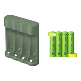 Cargador De Pilas Recargables Gp Usb Con 4 Piezas Aaa 850mah