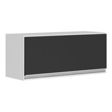 Armário Aéreo Multiuso Geladeira Lux 70cm Mdf Branco Preto