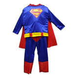 Disfraz De Super Man Super Héroe Para Niños Con Capa.