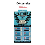 240 Lâminas De Barbear Feather Platinum Original Aço Inox