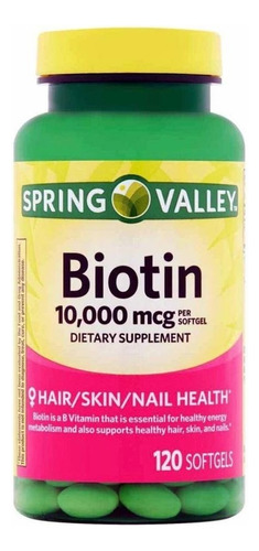 Suplemento Em Cápsula Spring Valley  Biotin Vitaminas Biotin