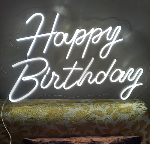Cartel Neon Led Happy Birthday 
