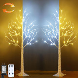 Conjunto De 2 Árbol De Abedul Iluminado, 4 Pies 48 Luc...