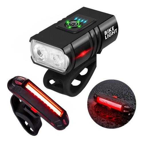 Kit Farol Bike 2 Led Cree T6 6000lm  Luz Traseira Ks103