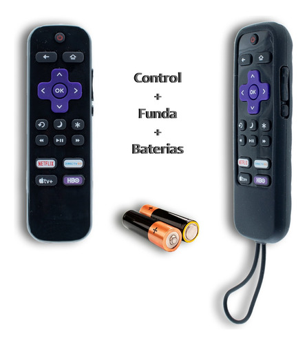Control Remoto Para Philips Con Roku Tv+ Funda + Pila