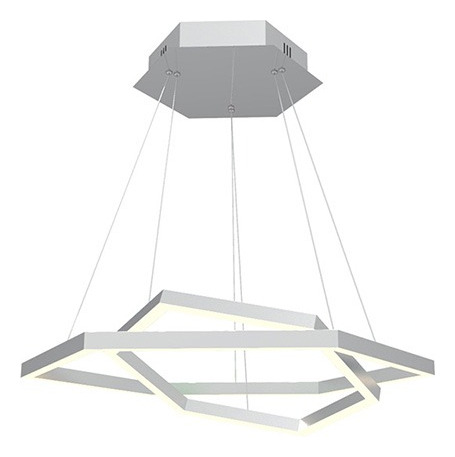 Lampara De Techo Colgante Led Hexagonal Doble