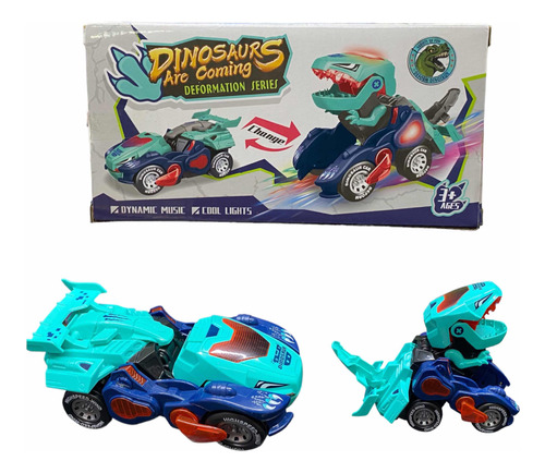 Auto Transformers Dinosaurio Con Luces Y Sonido