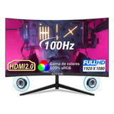 Monitor Gamer Curvo Pc Hdmi 2.0 Led 100 Hz 24'' Fhd Bocinas