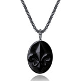 Coai Collar Con Colgante De Obsidiana De Flor De Lis, Amulet