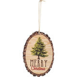 4.5  Oval De Madera Árbol De Navidad Placa Ornamento (pino  