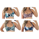 Mix 4 Top De Laço Biquini Bojo Tendência Moda Praia Kit