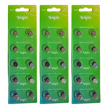 30 Bateria Pilha Elgin Lr41 Ag3 Lr736 Alcalina 03 Cartelas