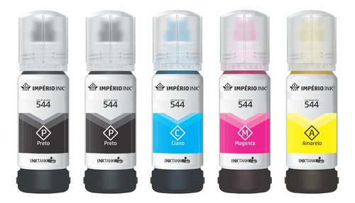 Kit 5 Refil Tinta Império Ink Uso Para Epson T544 65 Ml