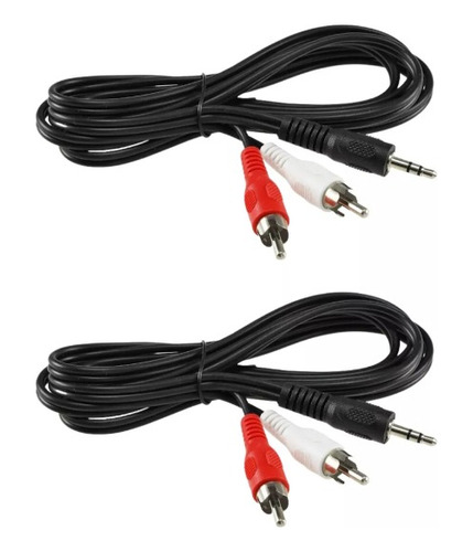 Cable Audio Entrada 3,5 Mm A Salida 2 Rca Stereo 1.8m Dinax