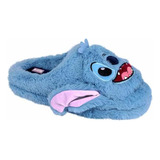 Pantuflas Para Mujer Stitch Peluche Disney Azul Stda