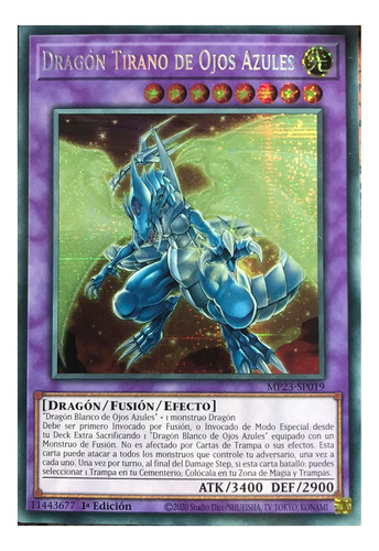 Dragón Tirano De Ojos Azules Secr Yu-gi-oh! Original Konami