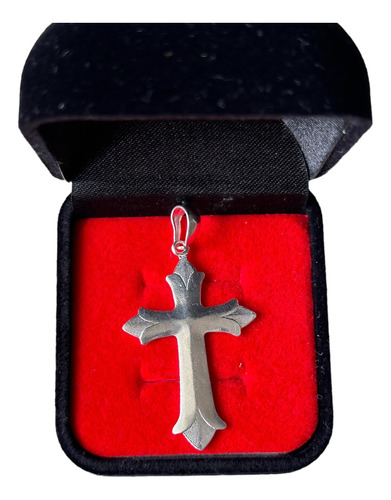 Pingente Corrente Grossa Cruz Malta Cristo Prata 925 Maciça