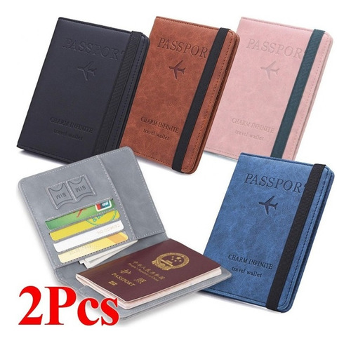 Porta Pasaporte De 2 Piezas Documentos Rfid Capa Protet