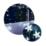 Luces Led Estrella X136 Led Cortina Luces 4m Navidad Blanca 
