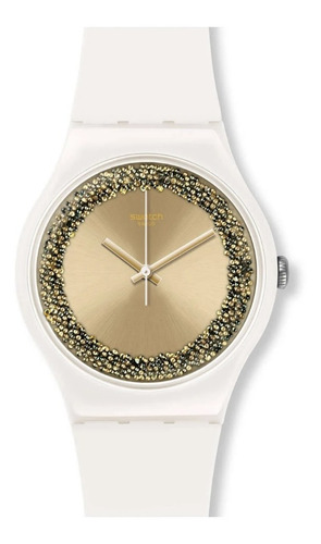Reloj Swatch Sparklelightening Suow168 Color De La Malla Blanco Color Del Bisel Blanco Color Del Fondo Blanco