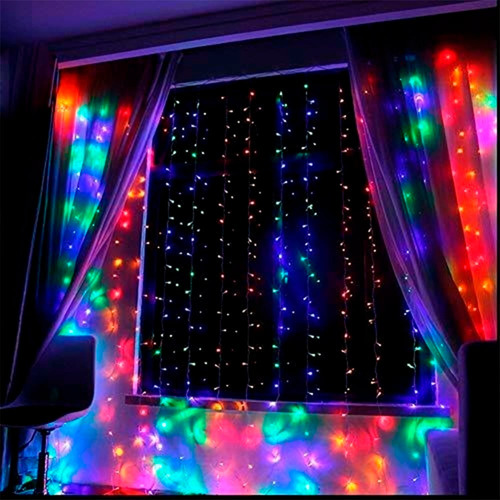 Oferta Kit De 2 Cortinas De Led Multicolor Decora Exterior