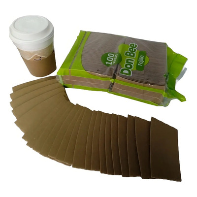 100 Fajillas Reforzadas \u002Fmangas De Bebidas Calientes 8-16oz Color Café | MercadoLibre