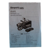 Manual Original Da Filmadora Panasonic Pv-610 Em Inglês