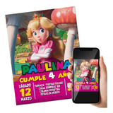 Invitacion Digital Princesa Peach De Mario Fiesta Cumpleaños