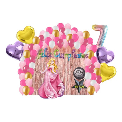 Globos Princesa Aurora Bella Durmiente 80pz Decoracion Cump | Meses sin interés