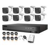 Hikvision Kit 8 Cámaras De Metal 5mp Videovigilancia - Exterior - Modelo Hik5mpslq-kit(b) 8ccc3 +hdd 3tb - Accesorios - Microfono Incorpoado - Circuito Cerrado Cctv - Color Blanco