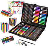 Kit Set Estuche De Arte Colores Acuarelas Pastel Crayolas 