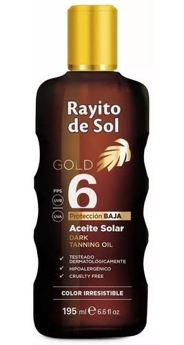 Rayito De Sol Aceite Bronceador F6 195ml Magistral Lacroze