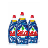 Salvo Power Clean Detergente Liquido Lavatrastes 1.2l 3 Pack