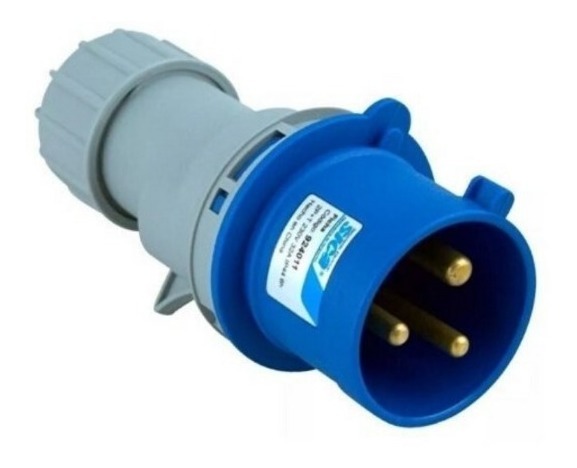 FICHA MACHO INDUSTRIAL 2P + T 16A IP44