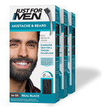 Just For Men Tinte Bigote Y Barba M-55 Real Black X 3 Und