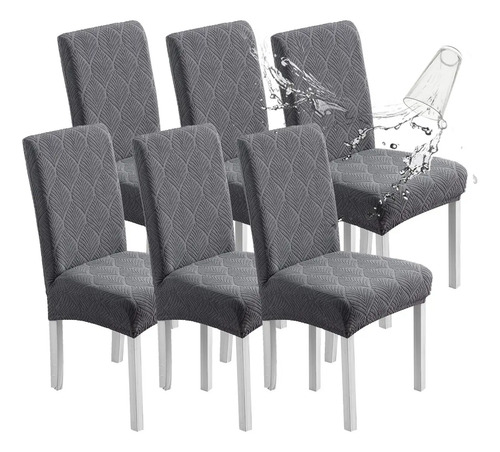 6 Pzs Fundas Elásticas Para Sillas Comedor Patrón De Follaje | Envío gratis