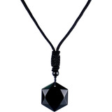 Arzasgo Collar De Obsidiana Hexagonal De Piedra Natural, Amu