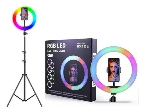 Trípode Fotografía Aro Luz Selfie Base Celular Rgb Portatil