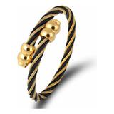 Pulsera Acero Inoxidable Tipo Alambre Color Oro Hombre Mujer