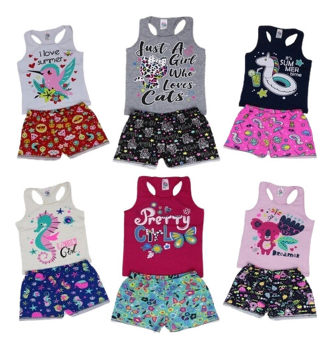 Conjunto Infantil Menina Roupas Crianças Feminino Verão