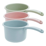 3 Cucharas De Lavado De Plástico Espesar Baño Cocina Cuch. Color Azul, Blanco, Rosa