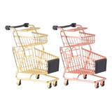 Mini Carrito De Compras De Doble Capa, 2 Unidades