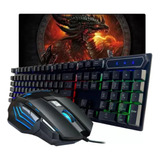 Kit Teclado E Mouse Gamer Usb Rgb Led Iluminação Colorida