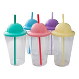 Set 20 Vasos 475cc Acrilico Tapa Milk Shake Y Sorbete Candy