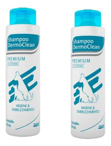 02 Shampoo Dermoclean Cachorro Seborreia Anti Queda 500ml