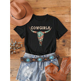 Camiseta Estampada Algodao Cow Girls Boiadeira Agro Girl