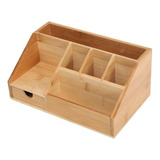 Caja De Almacenamiento De Madera De Bambú Para Escritorio, H