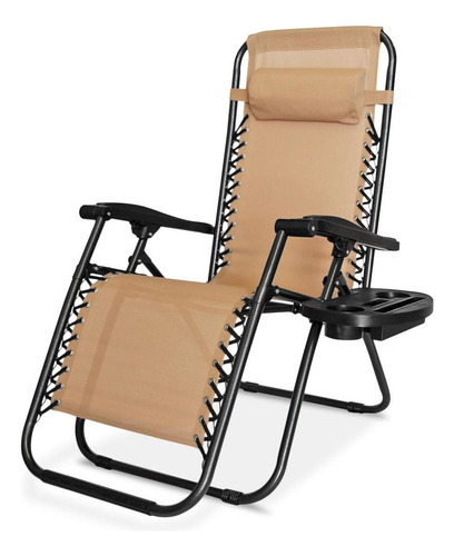 Jardimanía Loungechair Camastro Silla Plegable Gravedad Cero Beige